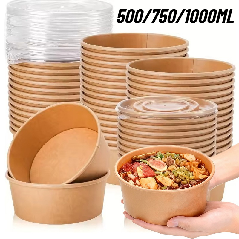 Meal Prep Noodles - 10/20 قطعة أطباق مستديرة من ورق