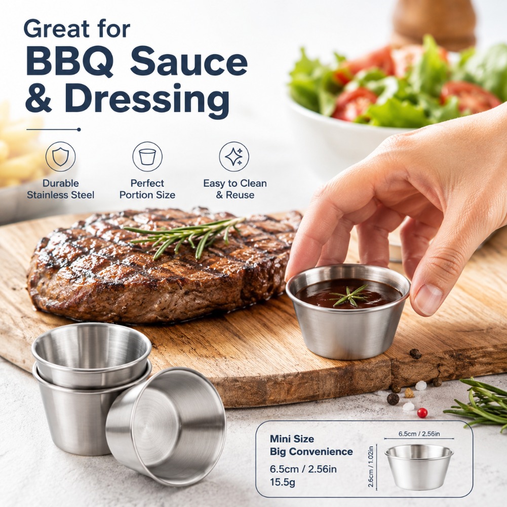 Sauce Dipping Cup - أكواب صلصة صغيرة من الفولاذ المقاوم