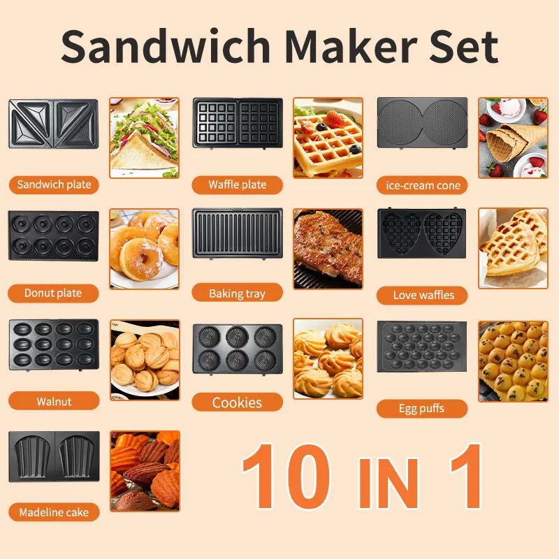 Breakfast Sandwich Press - جهاز منزلي متعدد الوظائف 10 في