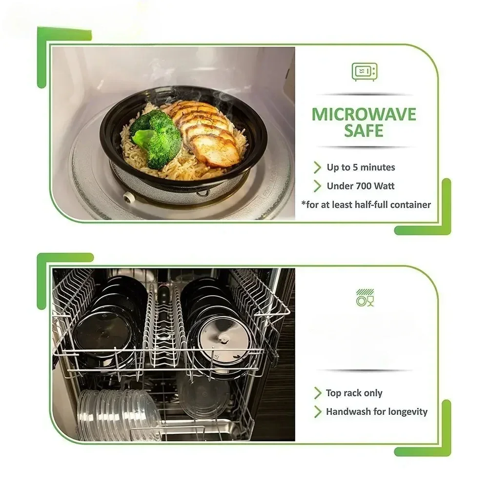 حاويات طعام بلاستيكية بأغطية ، - مراجعة Meal Prep Lunch وسعره