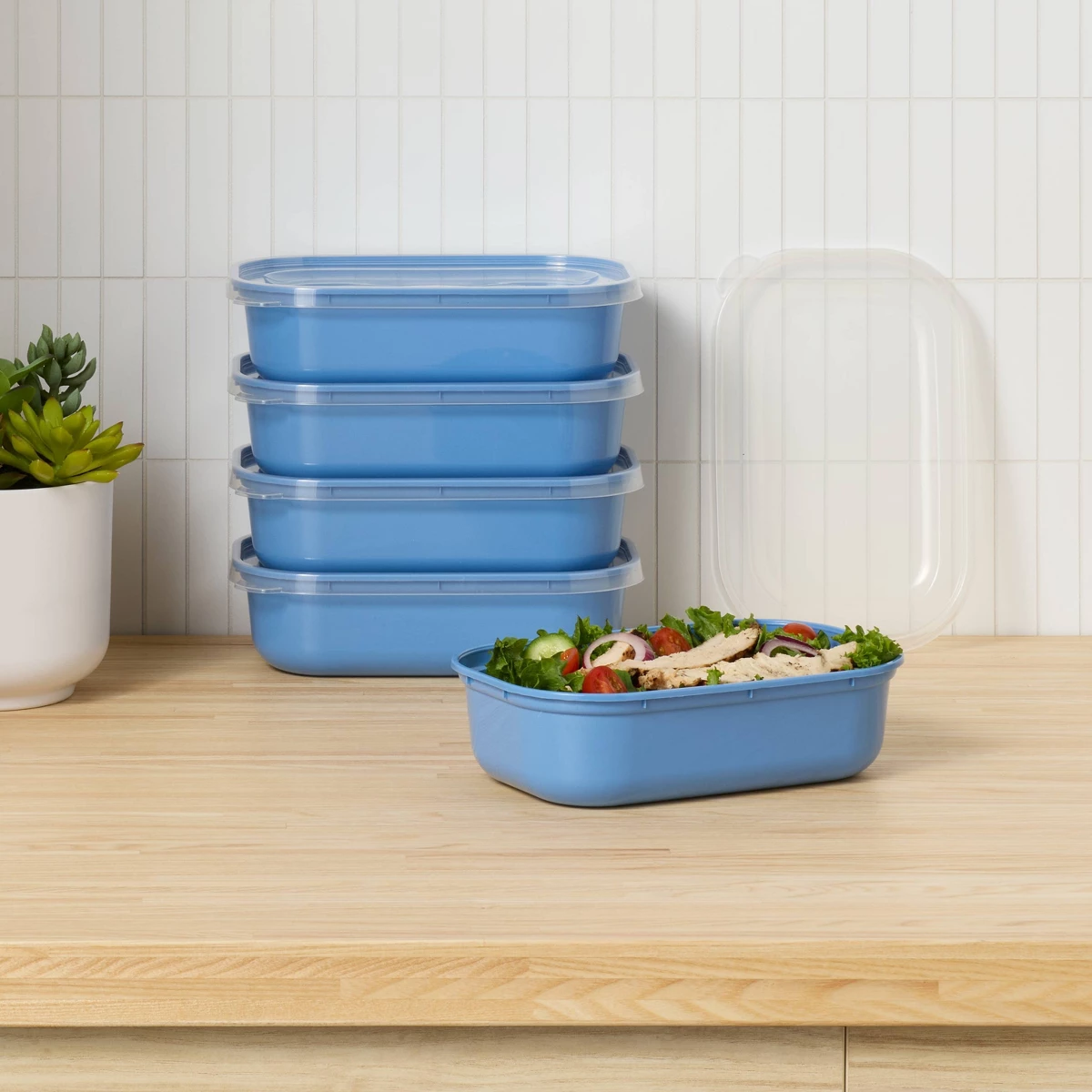 مجموعة حاويات بلاستيكية زرقاء  - مراجعة Meal Prep Lunch وسعره