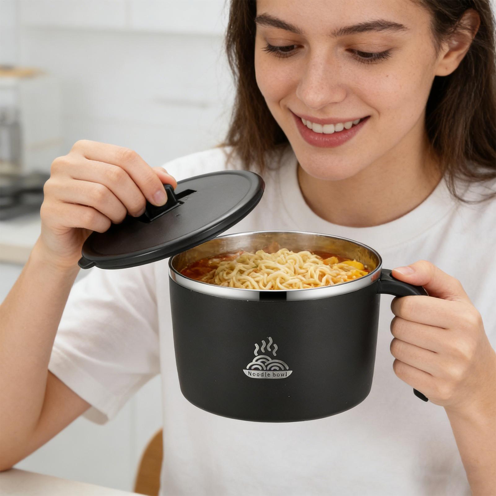 أوعية حساء مع أغطية من الفولاذ - مراجعة Meal Prep Noodles وسعره